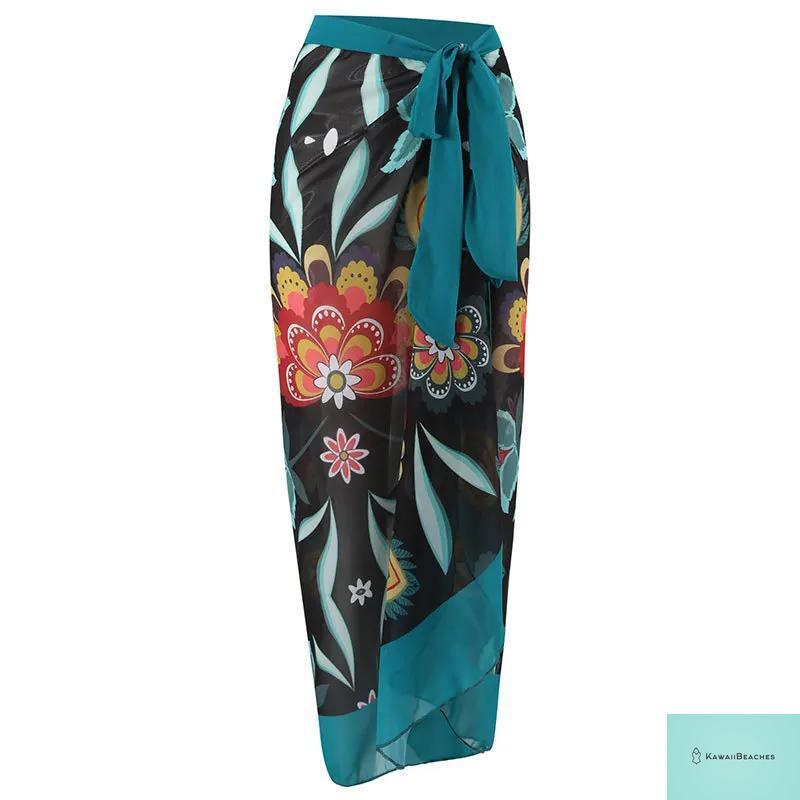 Kawaii Retro Print Beach Dress Cover-Up