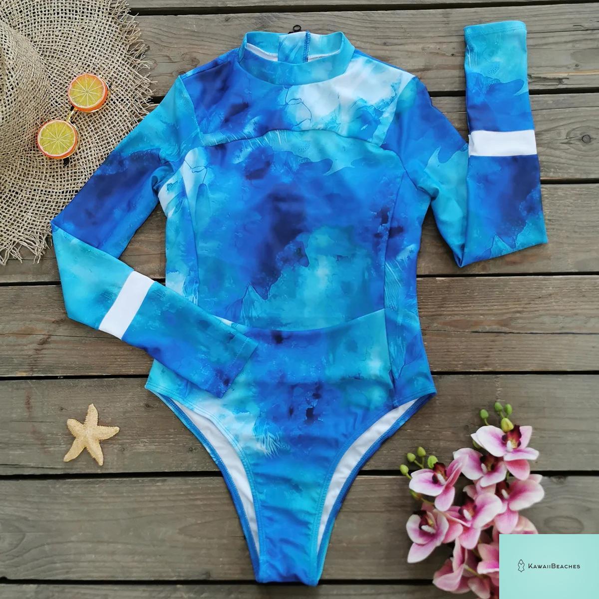 KawaiiBeaches Skeleton Long Sleeve Swimsuit