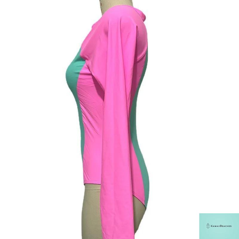 Kawaii Patchwork Long Sleeve Swimsuit