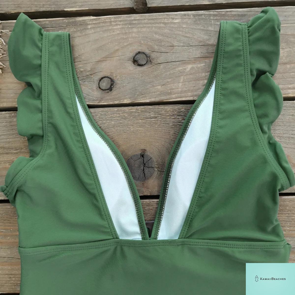 Kawaii V-Neck Lace Print One Piece Swimsuit