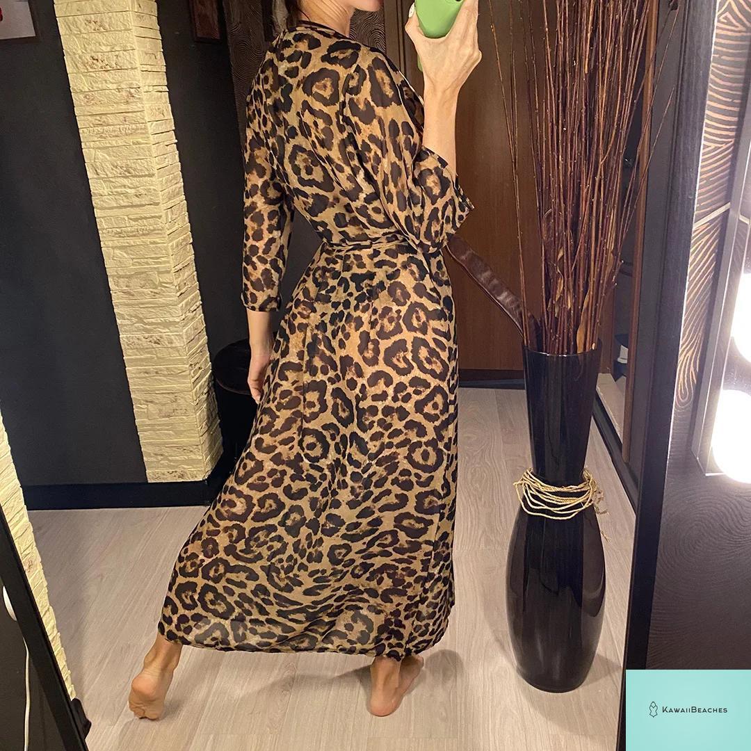 Leopard Print Beach Cover-Up Tunic