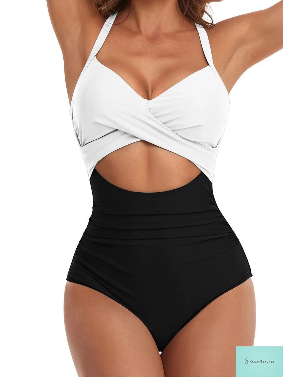 Lace-Up Hollow Out One Piece Swimsuit