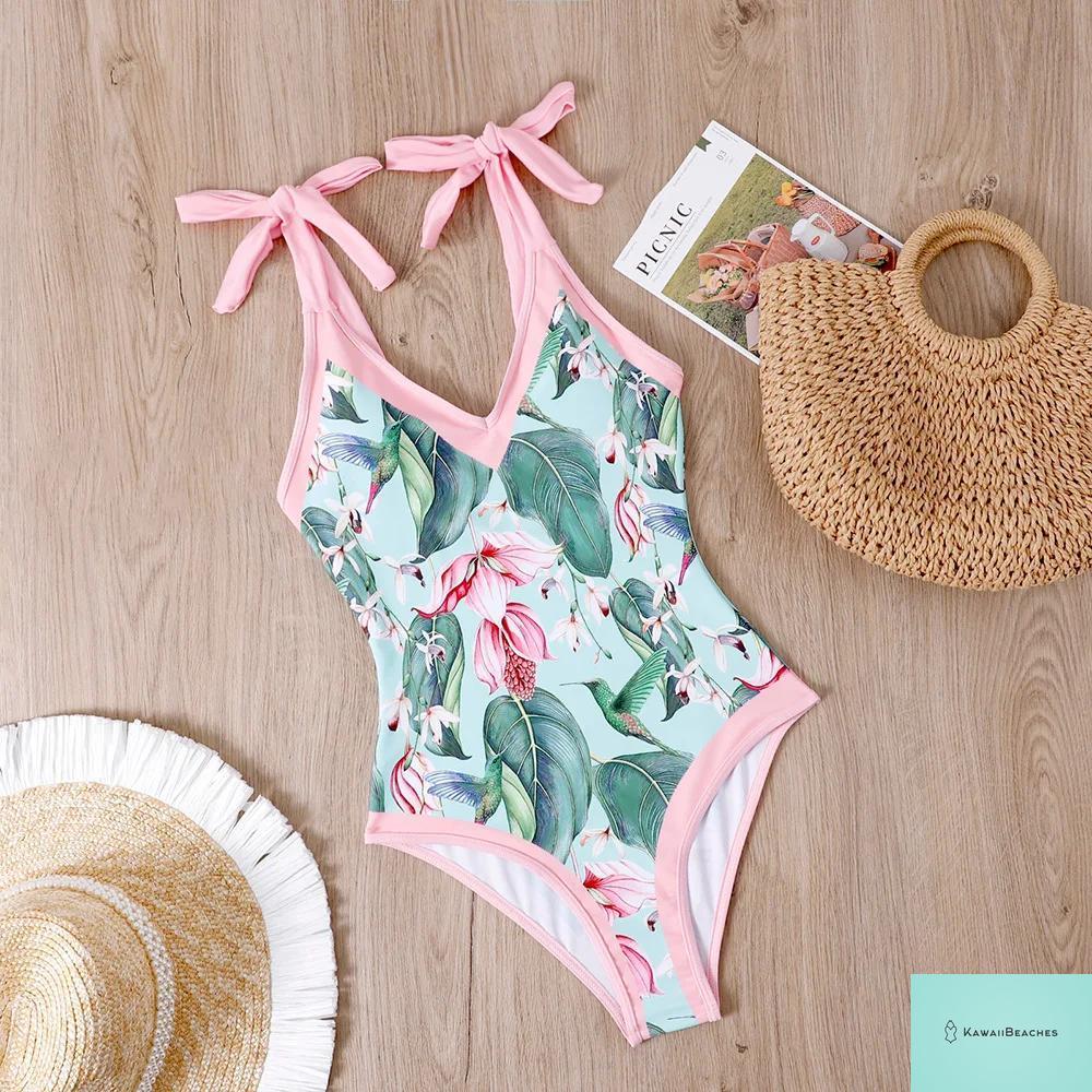 Floral Ruffle Push Up Bikini Set