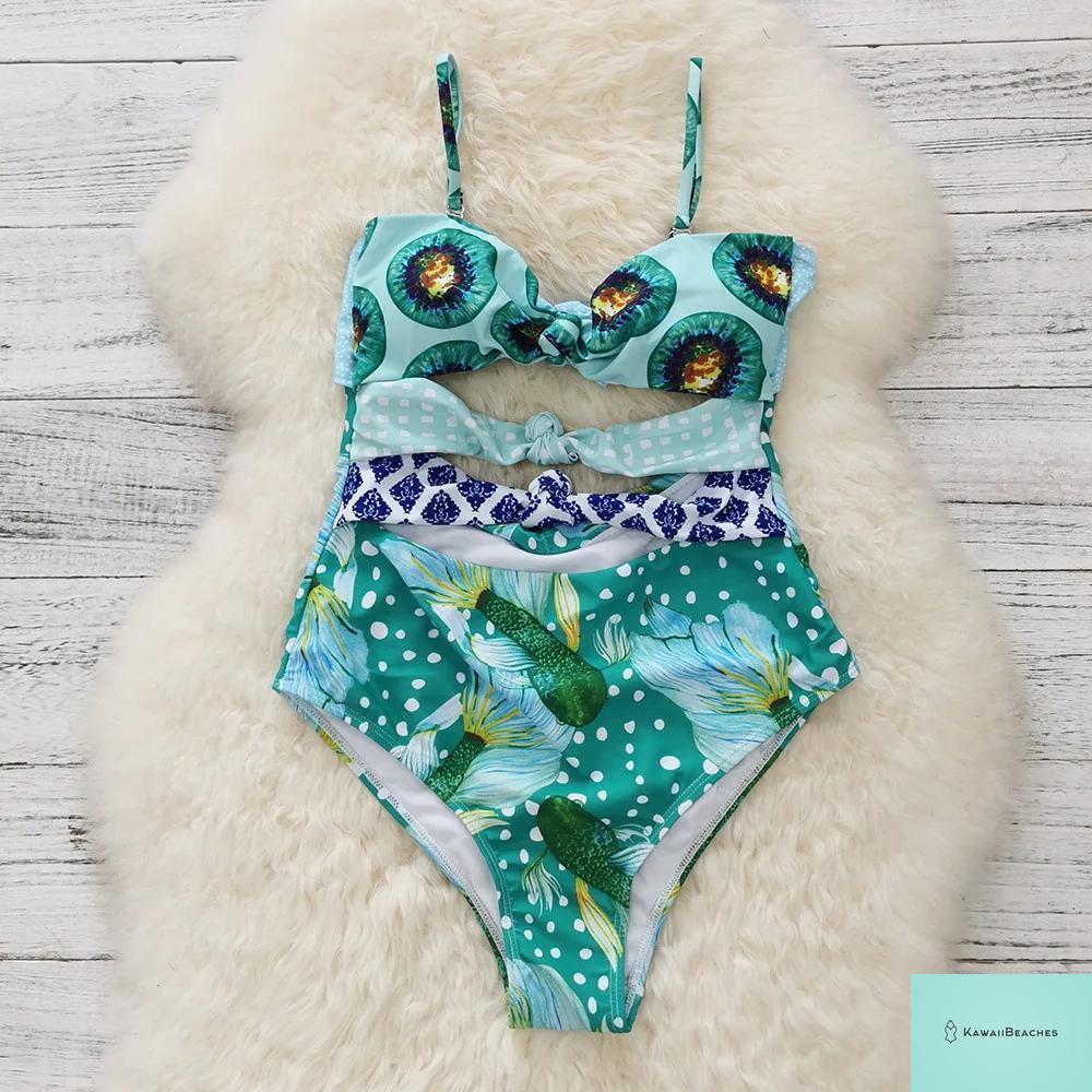Kawaii Vintage Floral One Piece Swimsuit