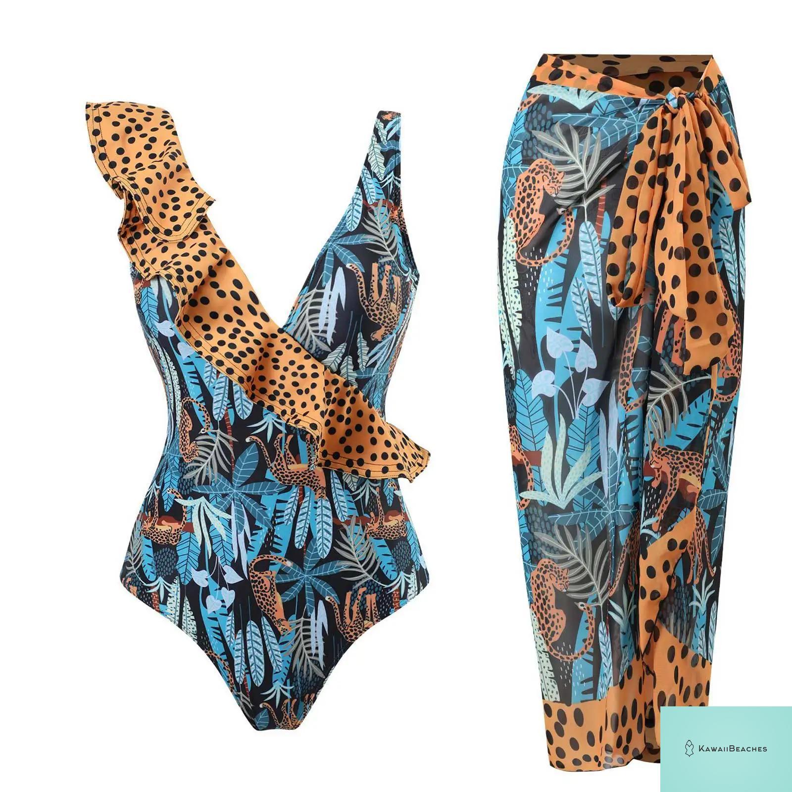 Floral Ruffle Push Up Bikini Set