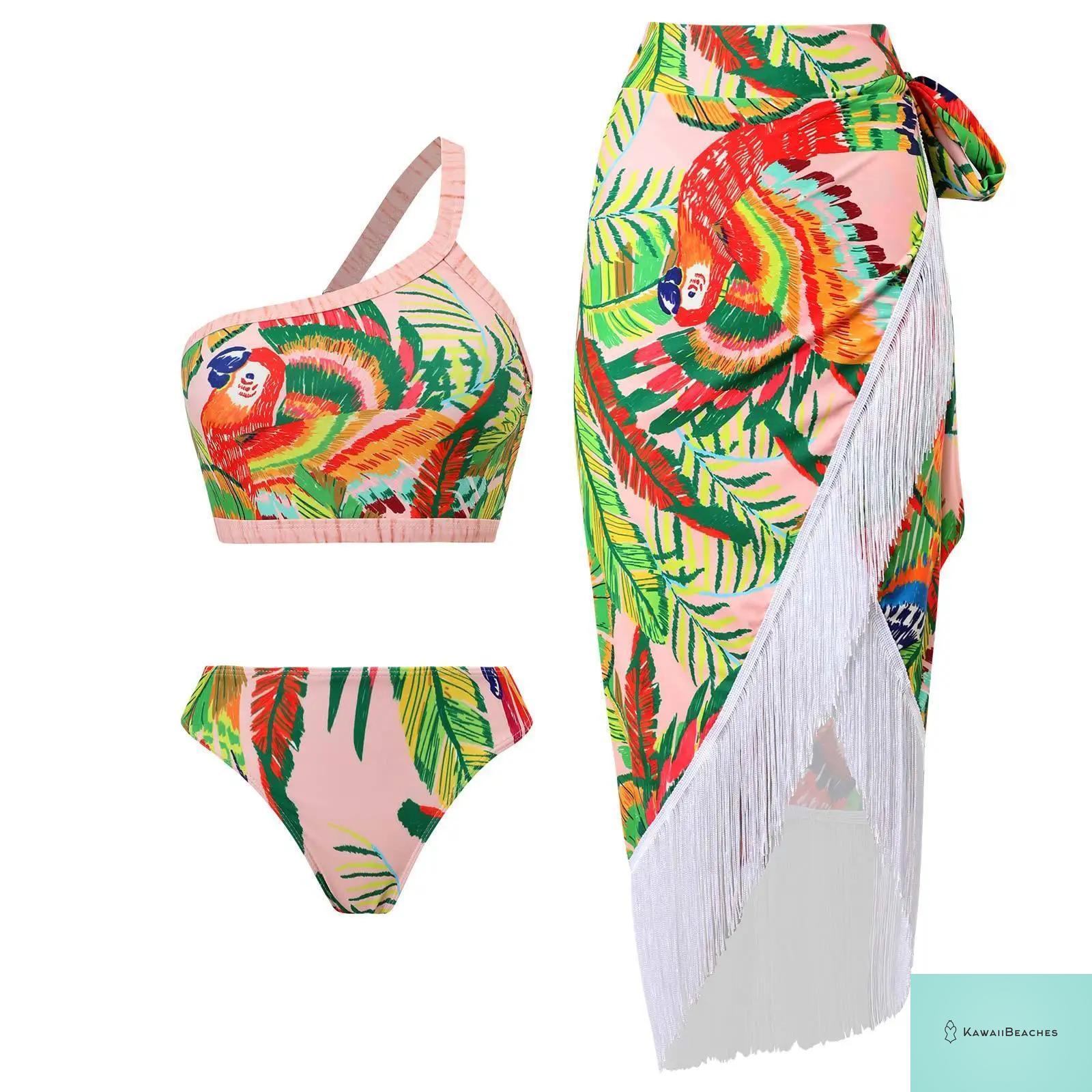 Floral Ruffle Push Up Bikini Set