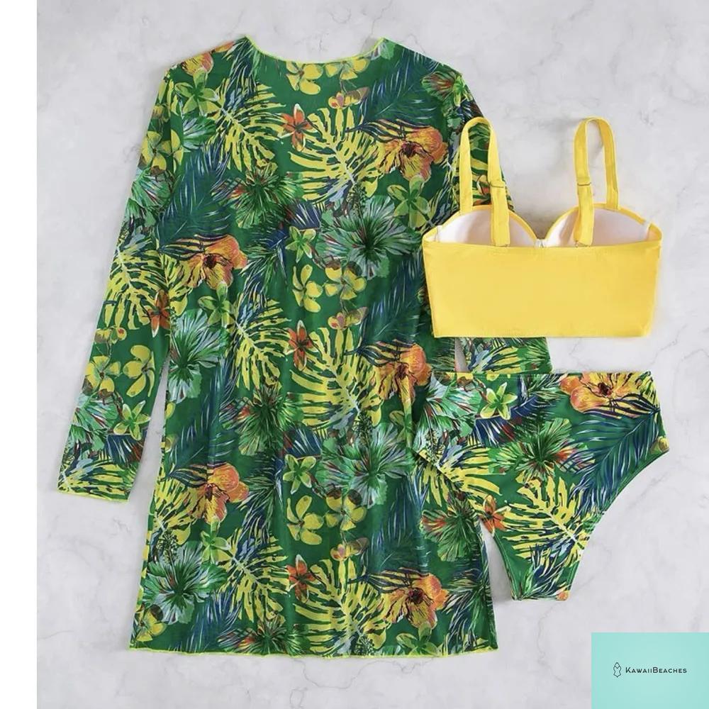 Womens 3 Piece Long Sleeve Swimsuit