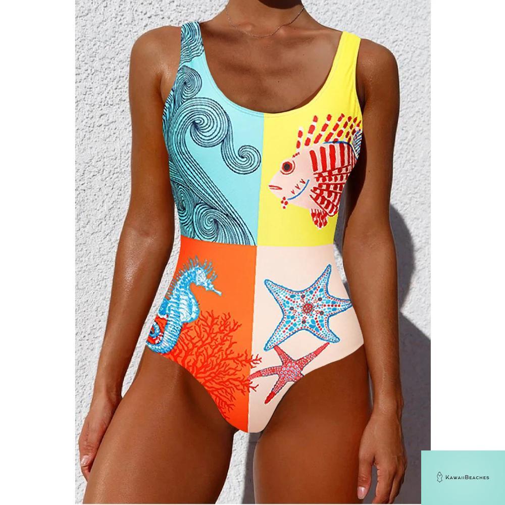 Womens Floral Lace Up Swimsuit