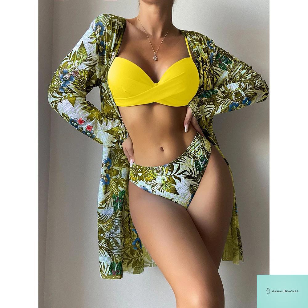 Womens 3 Piece Long Sleeve Swimsuit