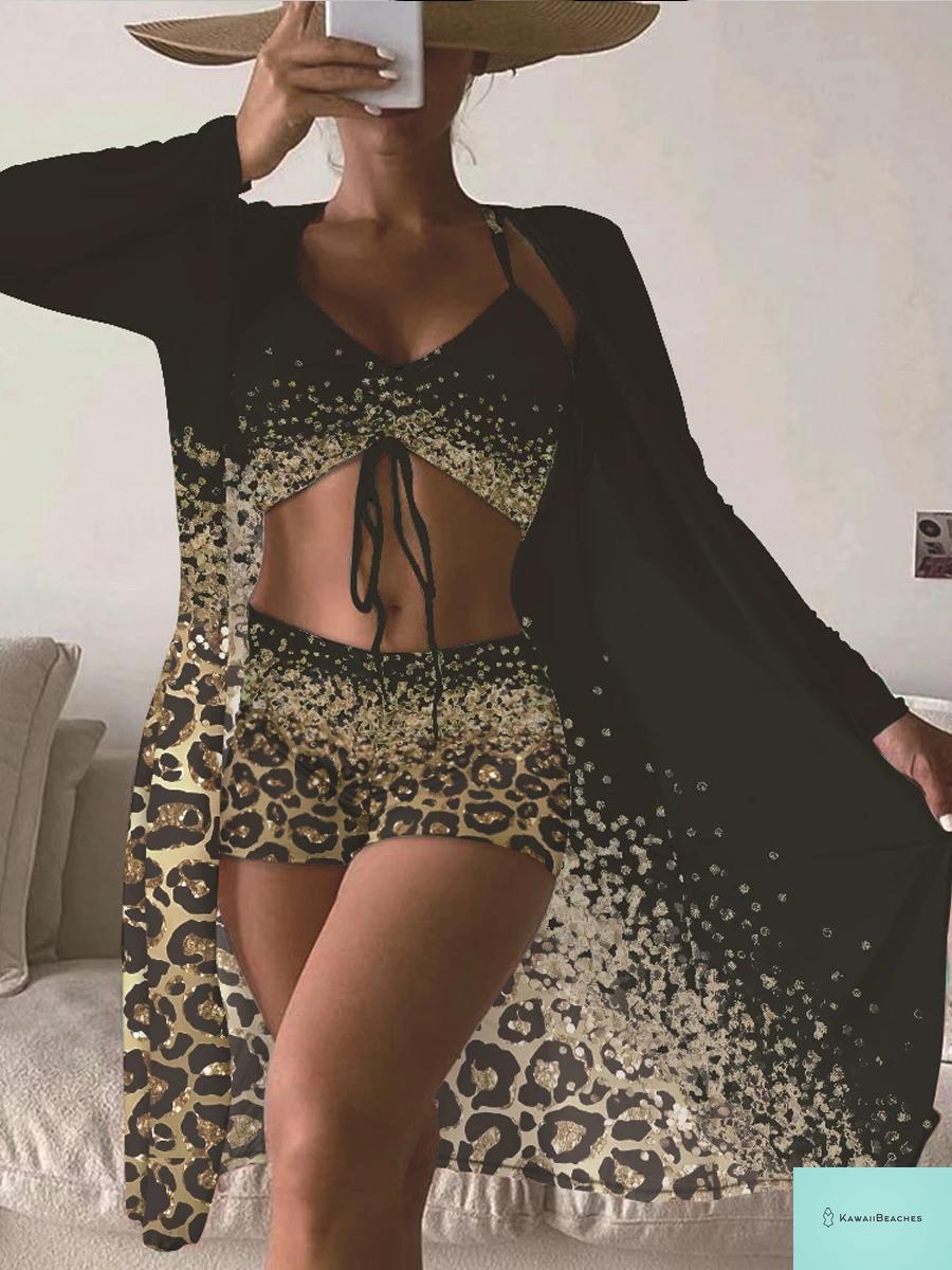 Floral Print Beach Bodysuit and Skirt