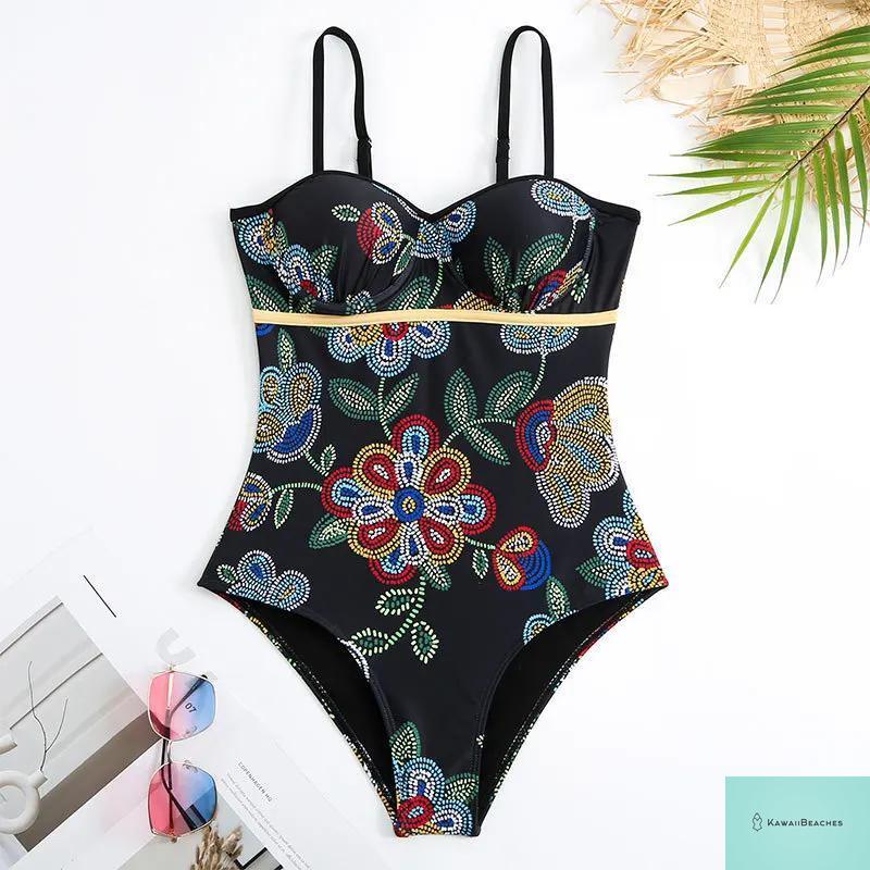 Floral Ruffle Push Up Bikini Set