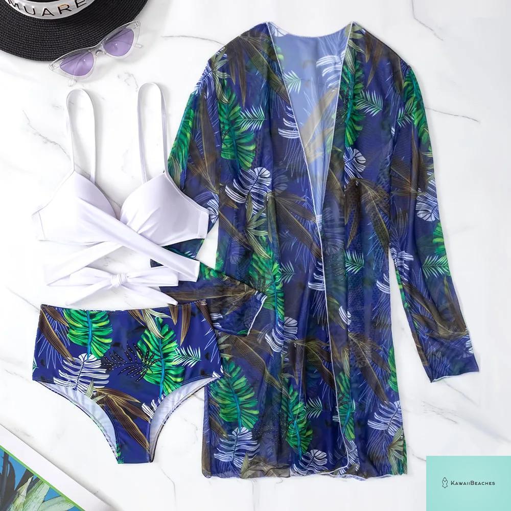 Womens 3 Piece Long Sleeve Swimsuit