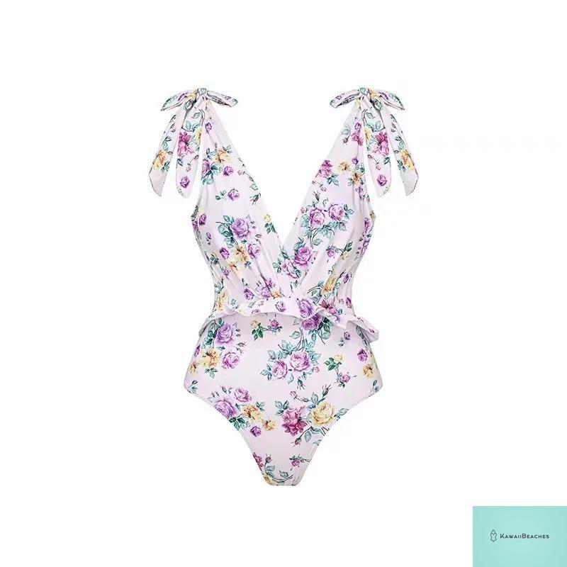 Floral Ruffle Push Up Bikini Set