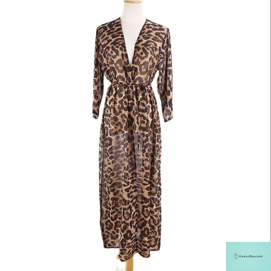 Leopard Print Beach Cover-Up Tunic