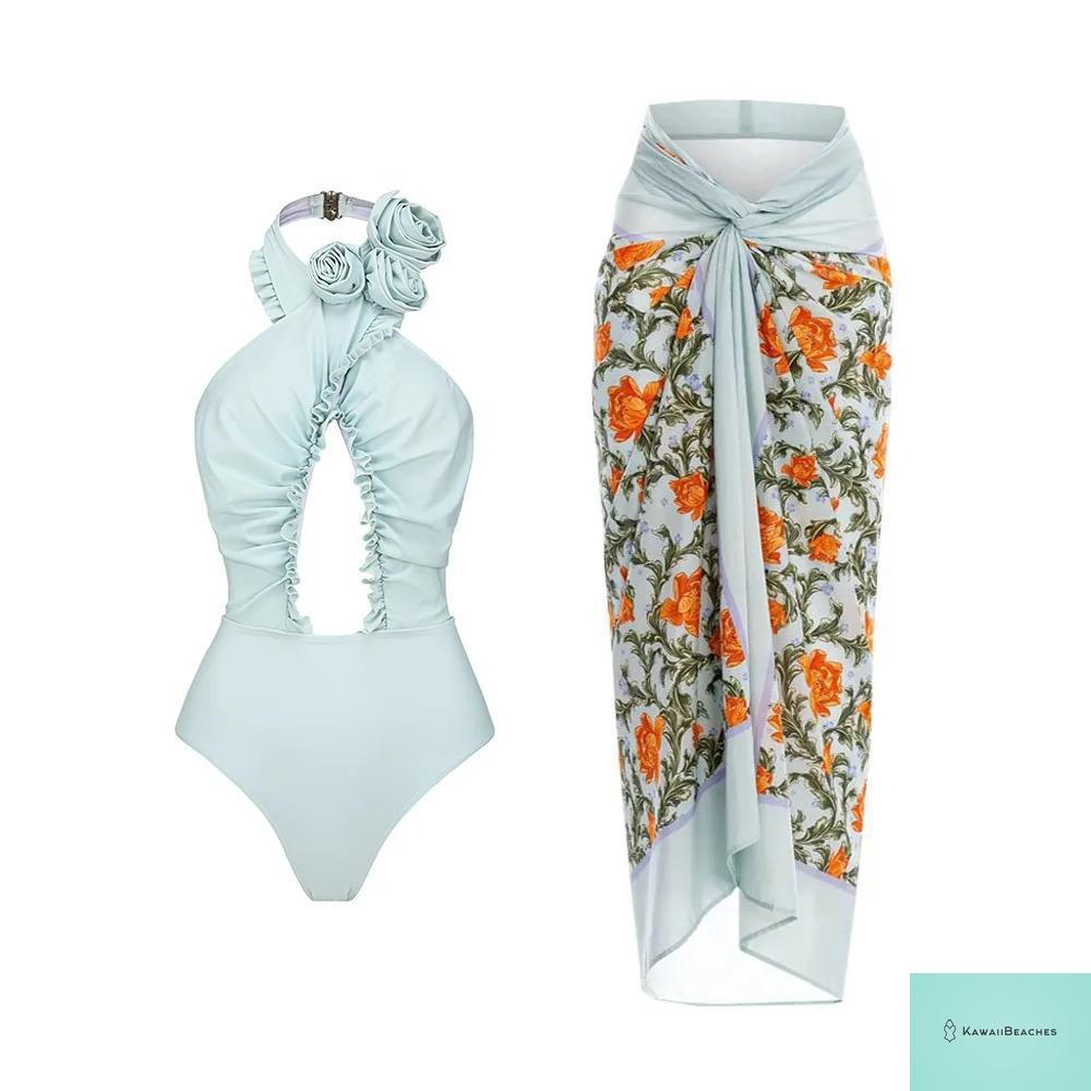 Floral Ruffle Push-Up One-Piece Swimsuit