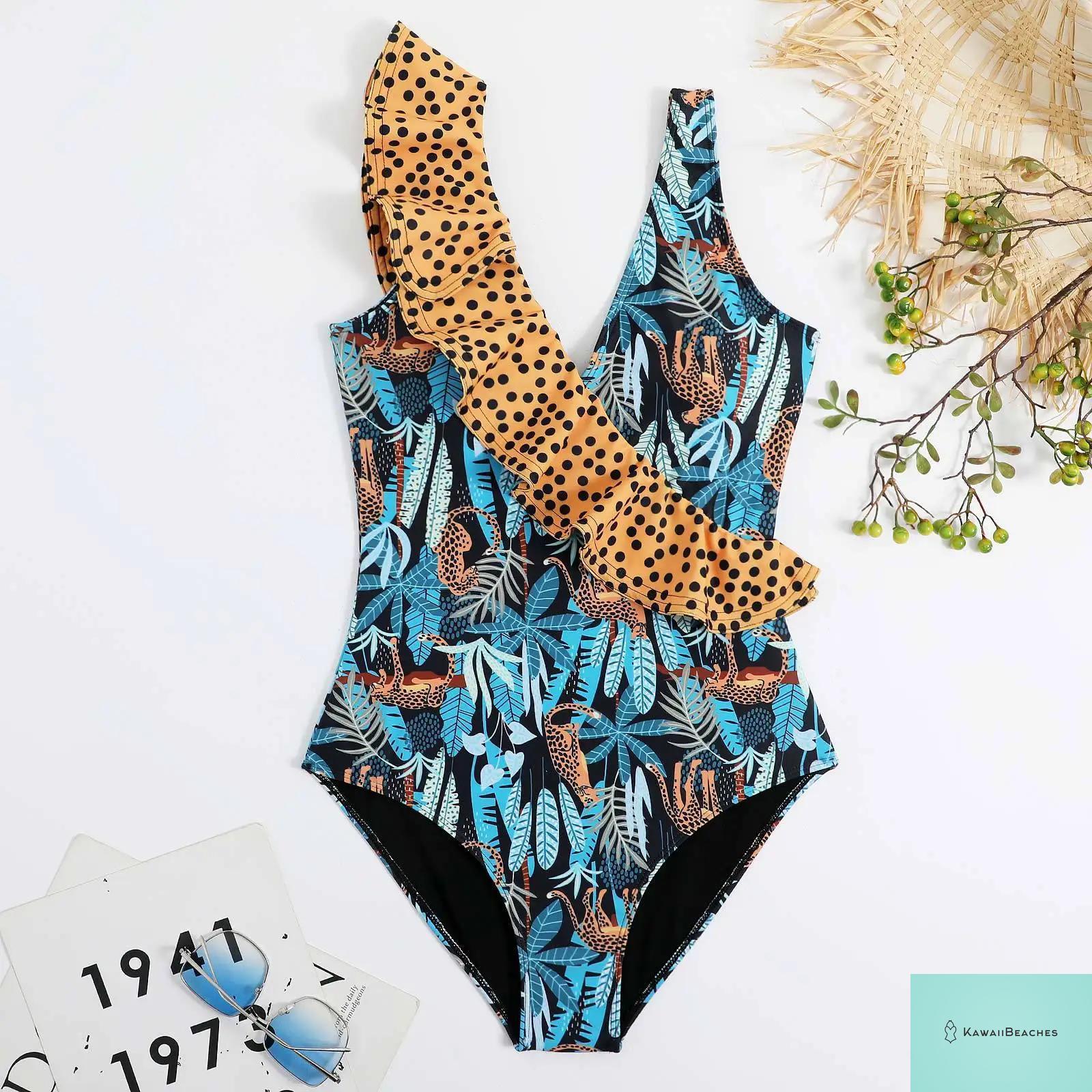 Floral Ruffle Push Up Bikini Set