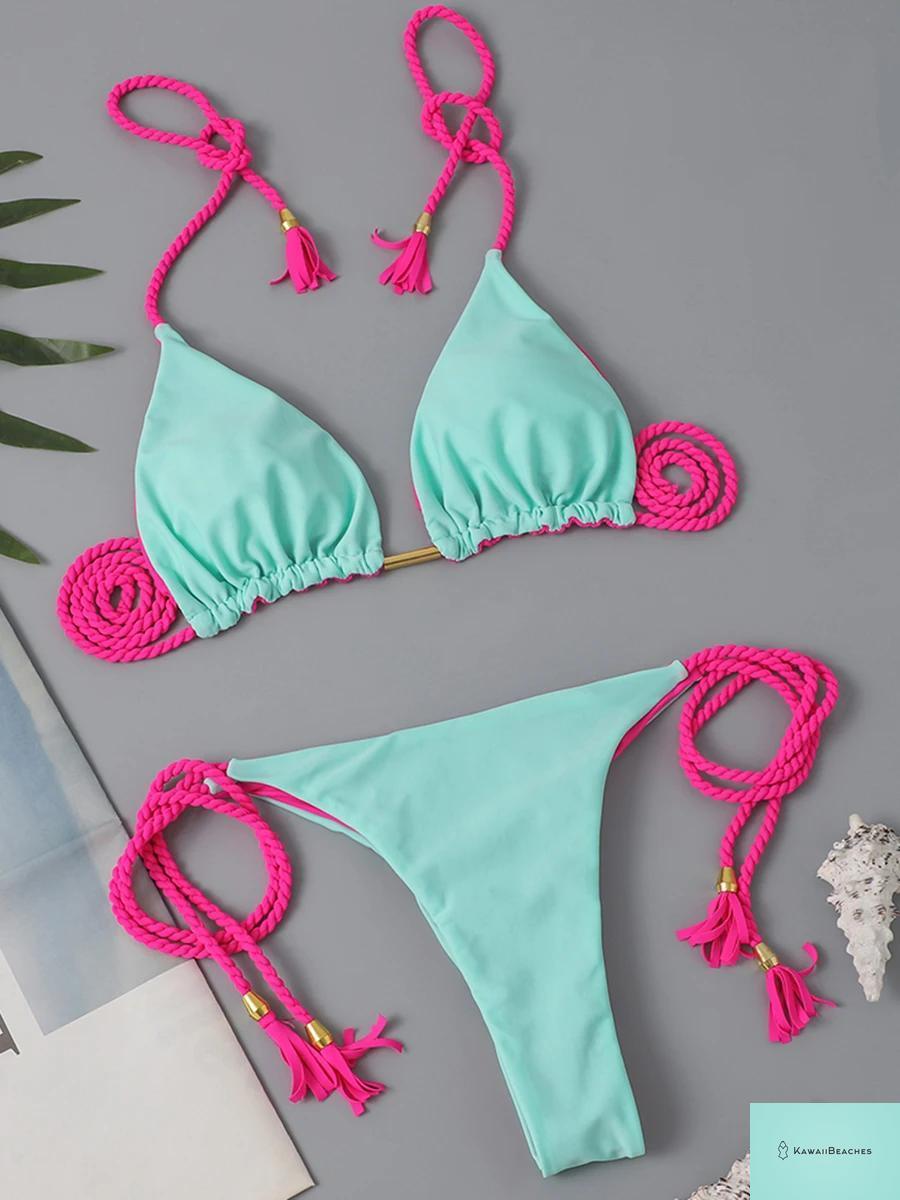 Kawaii Triangle String Bikini Swimsuit