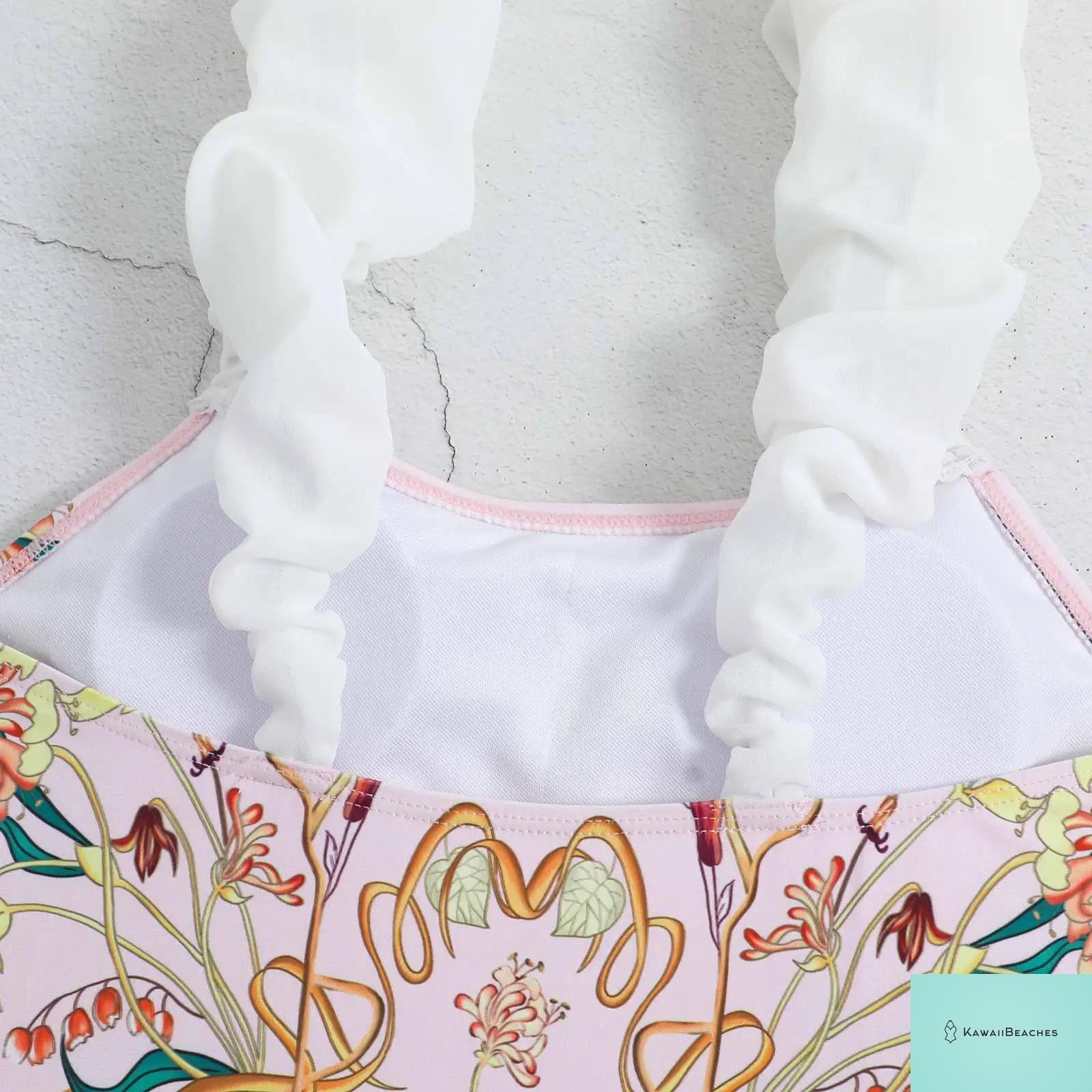 Floral Ruffle Push Up Bikini Set