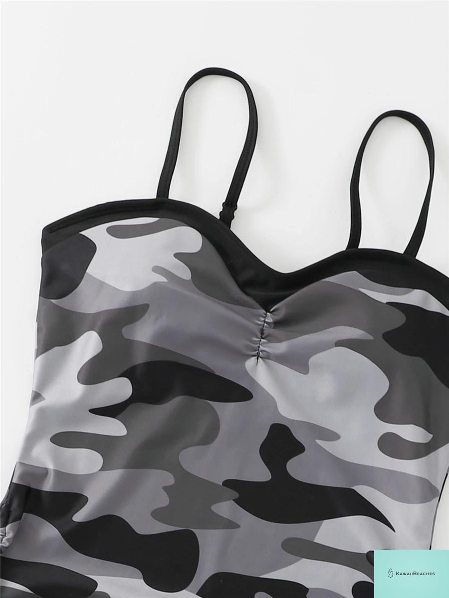 KawaiiBeaches Strap Printed Tankini Set