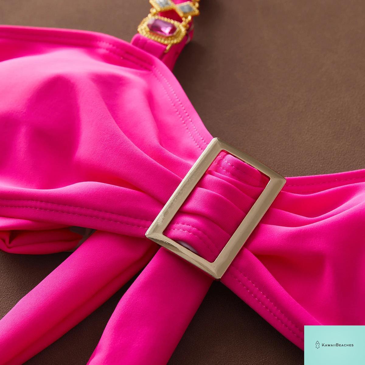 High Waist Golden Print Brazilian Bikini Set