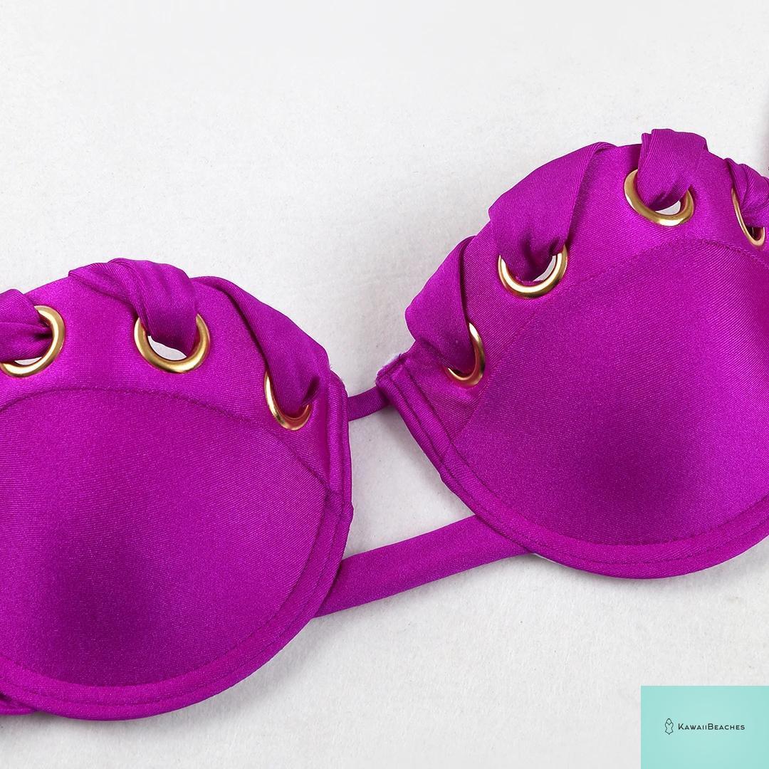 Golden High Waist Push Up Bikini