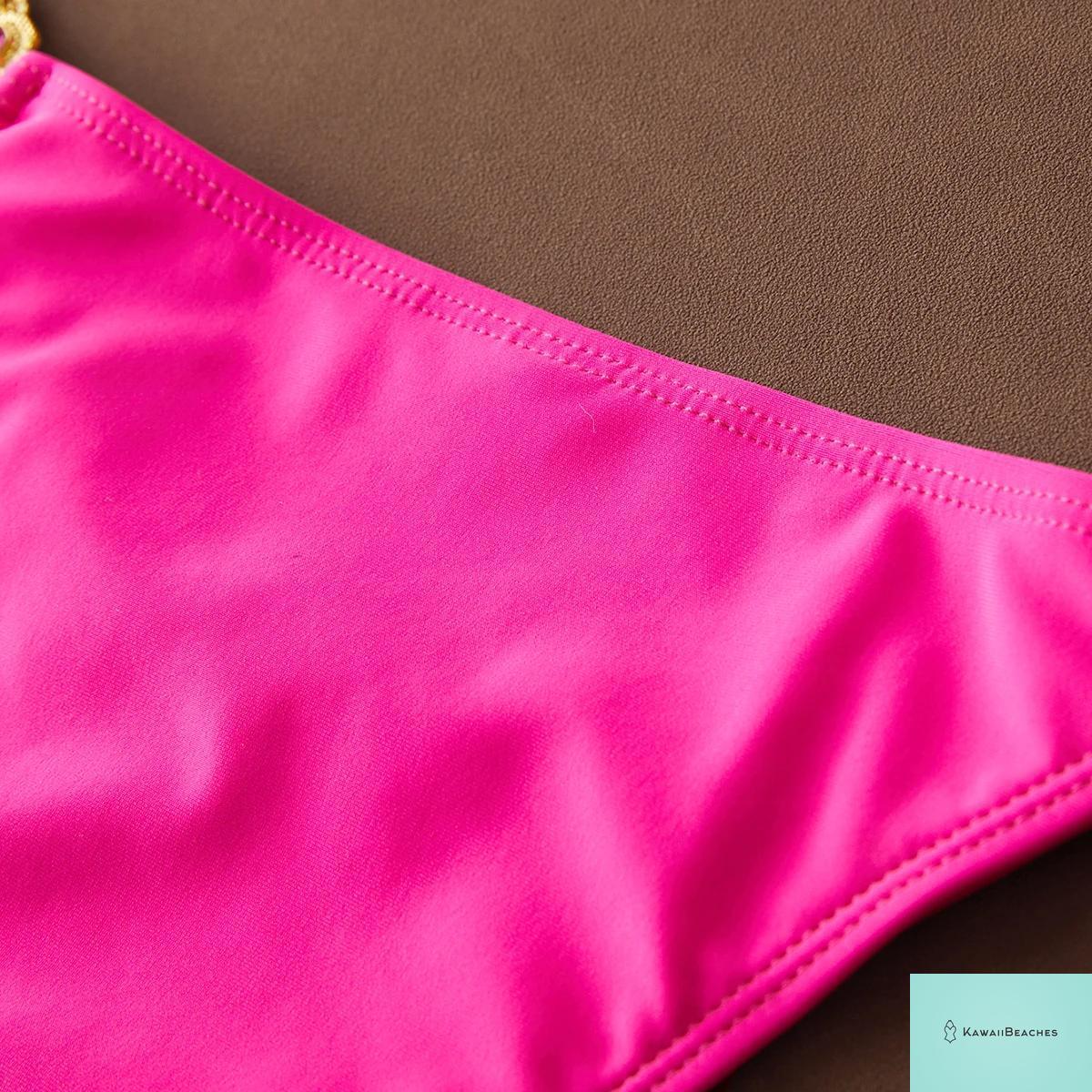 High Waist Golden Print Brazilian Bikini Set