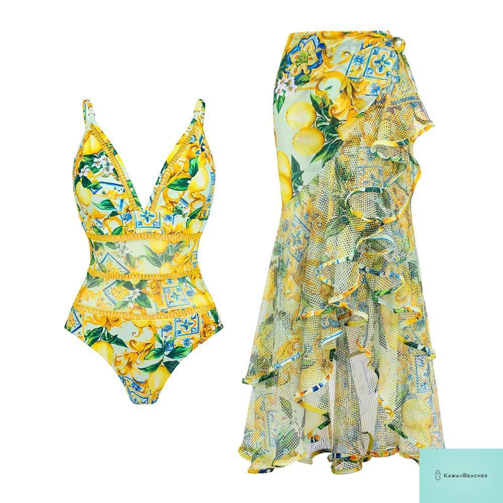 Floral Ruffle Push-Up One-Piece Swimsuit