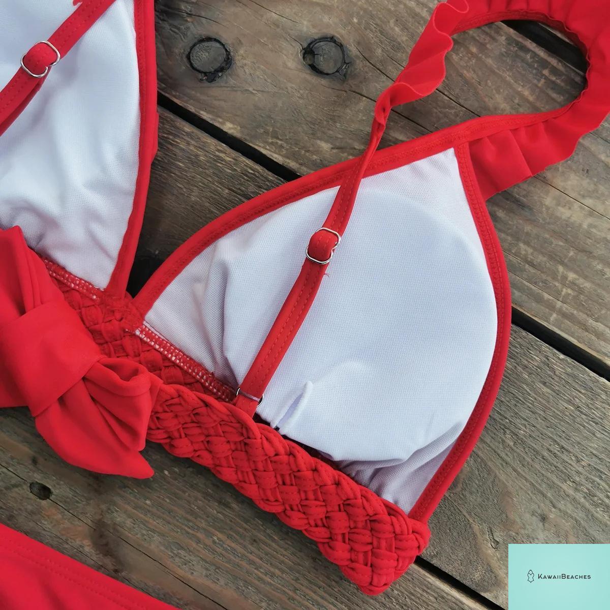 Floral Printed High Waist Bandage Bikini Set