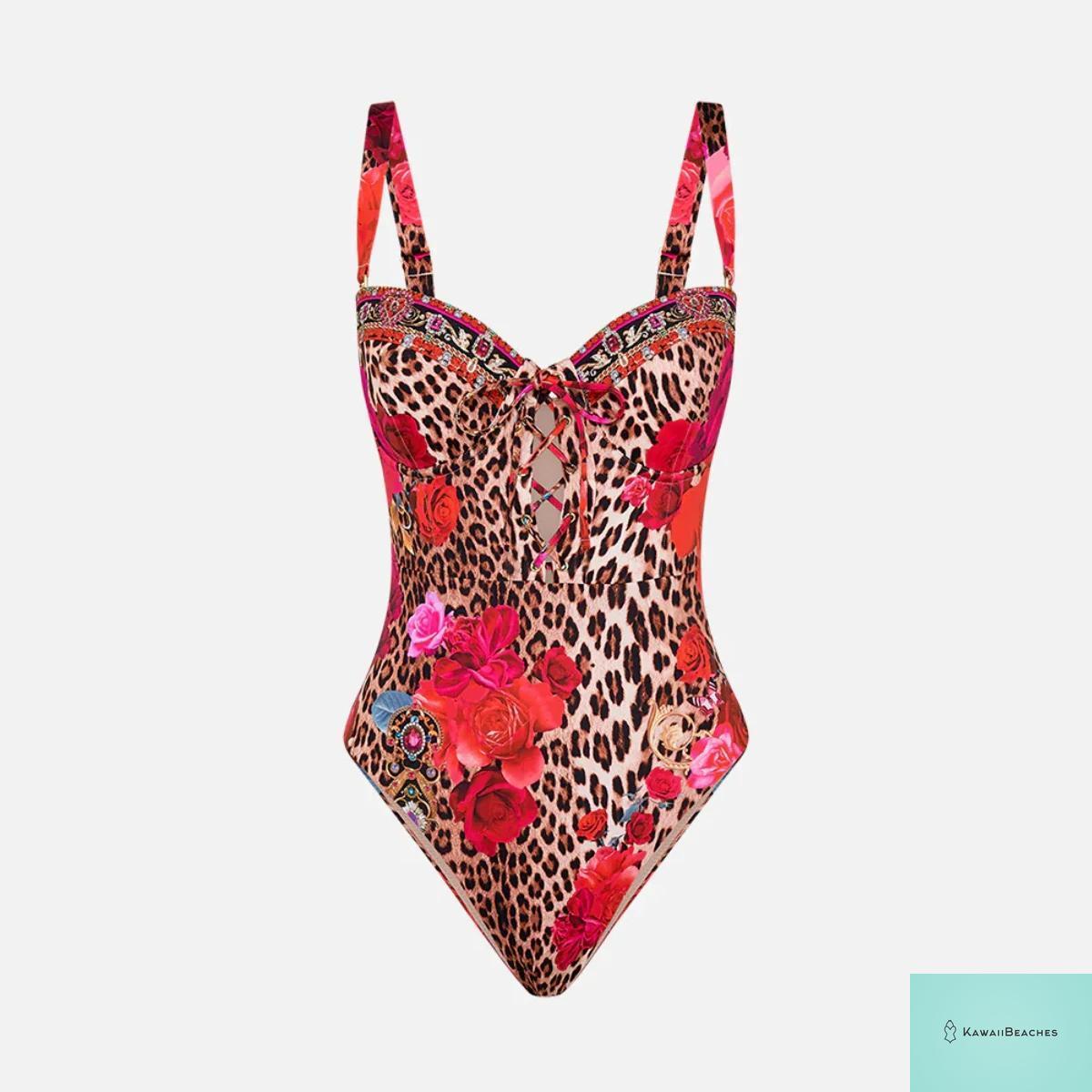 Kawaii Retro Push Up One Piece Swimsuit