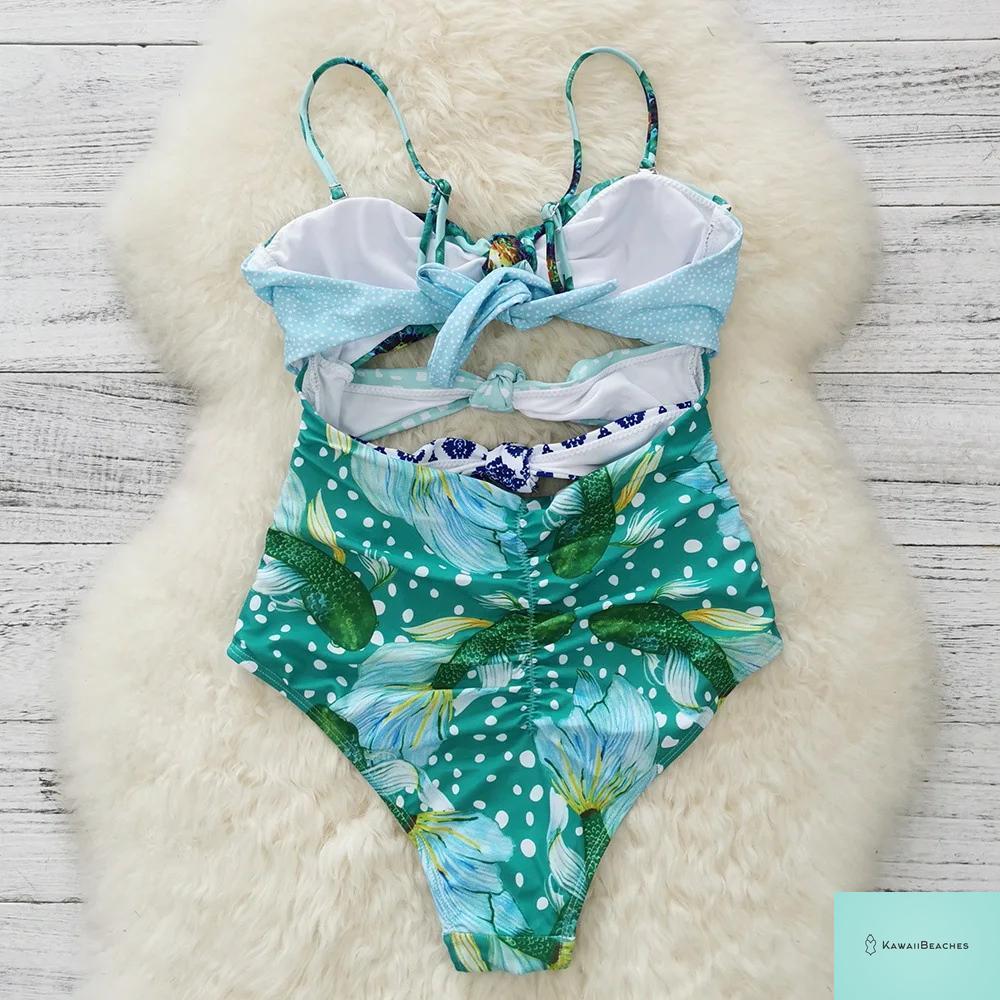 Kawaii Vintage Floral One Piece Swimsuit
