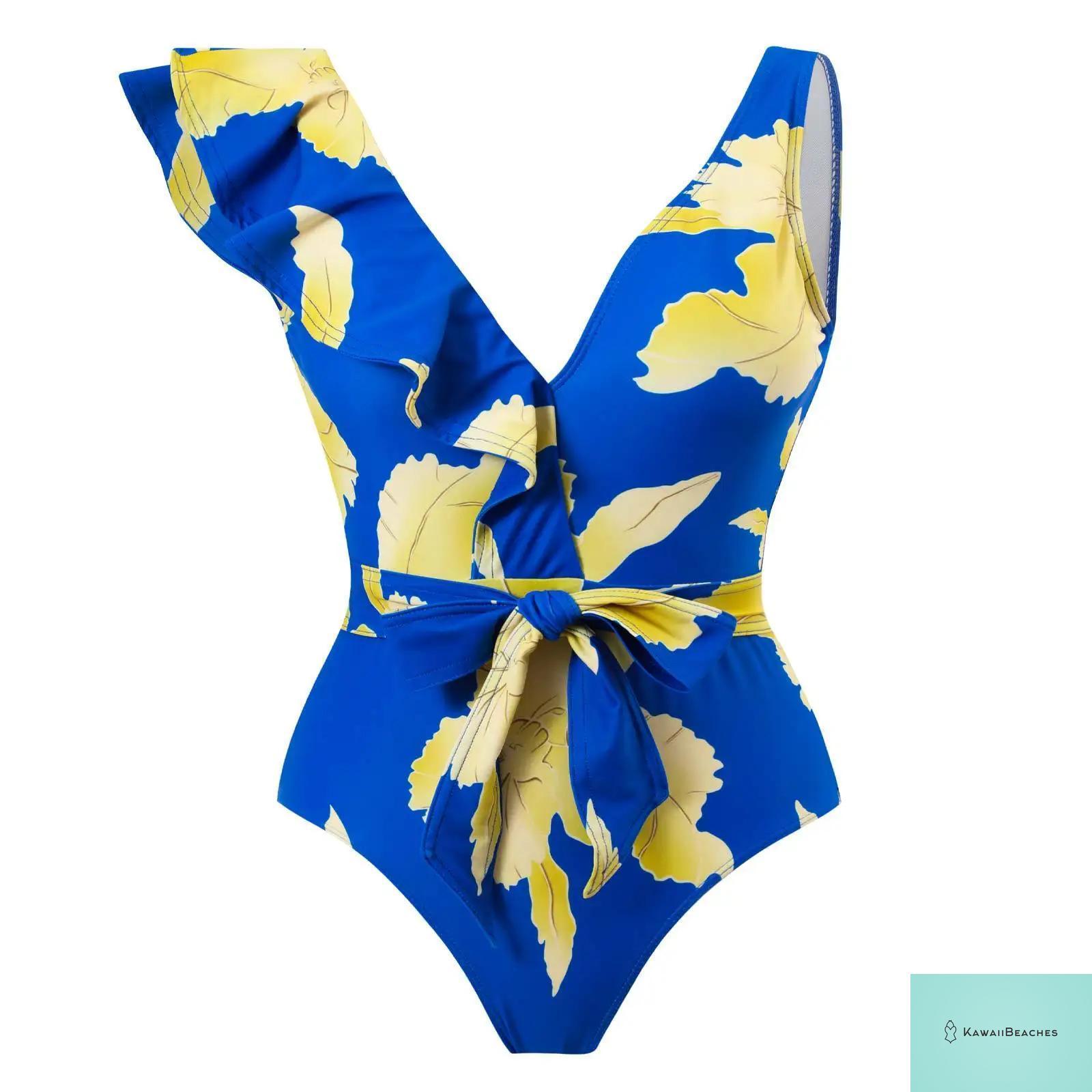 Floral Ruffle Push Up Bikini Set