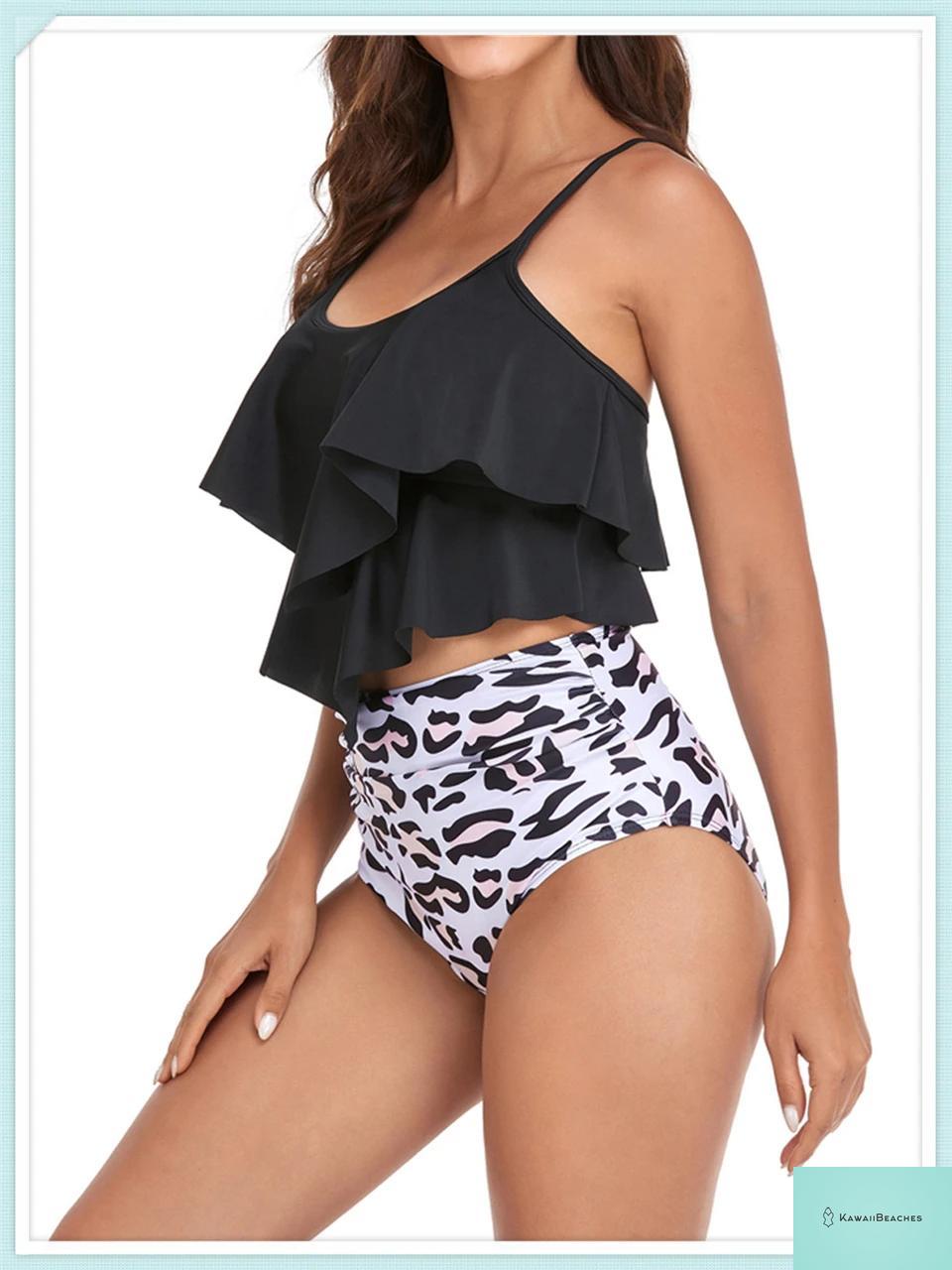 Ruffle Floral High Waist Bikini