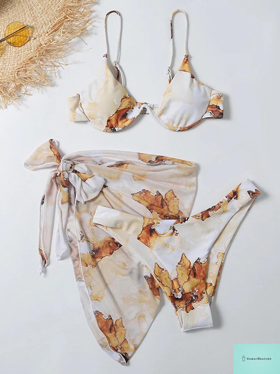 Summer Tie Dye Bikini Swimwear Set