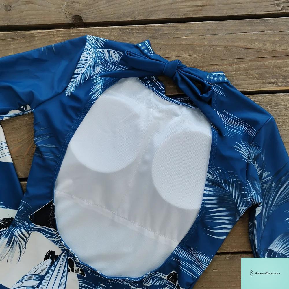 Womens Long Sleeve Surfing Swimsuit Monokini