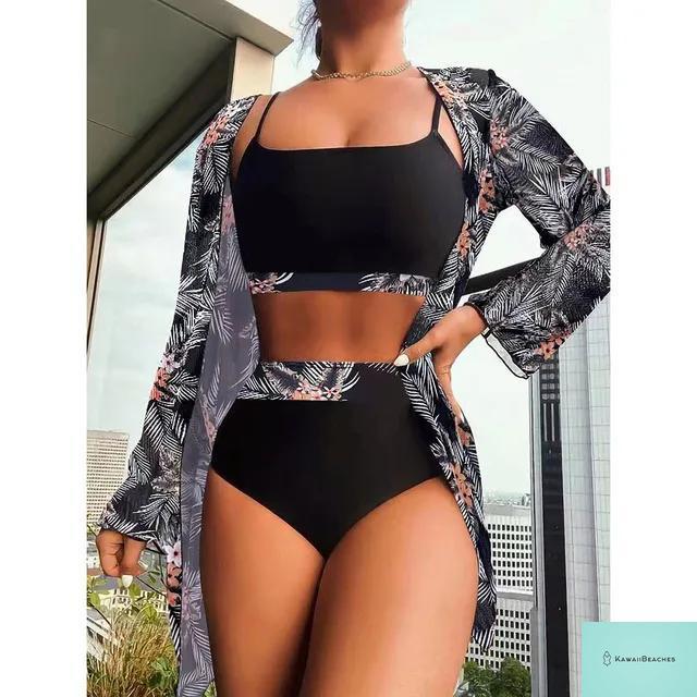 Womens 3 Piece Long Sleeve Swimsuit