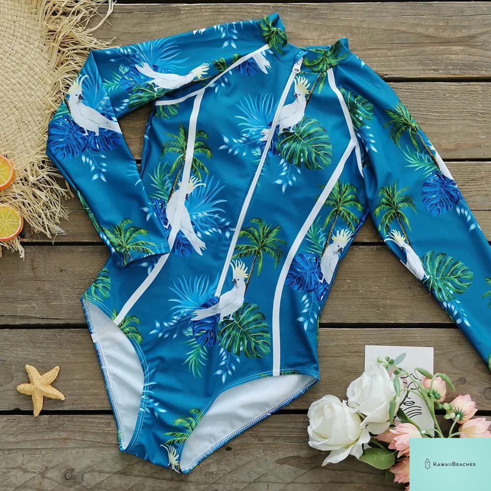 KawaiiBeaches Skeleton Long Sleeve Swimsuit