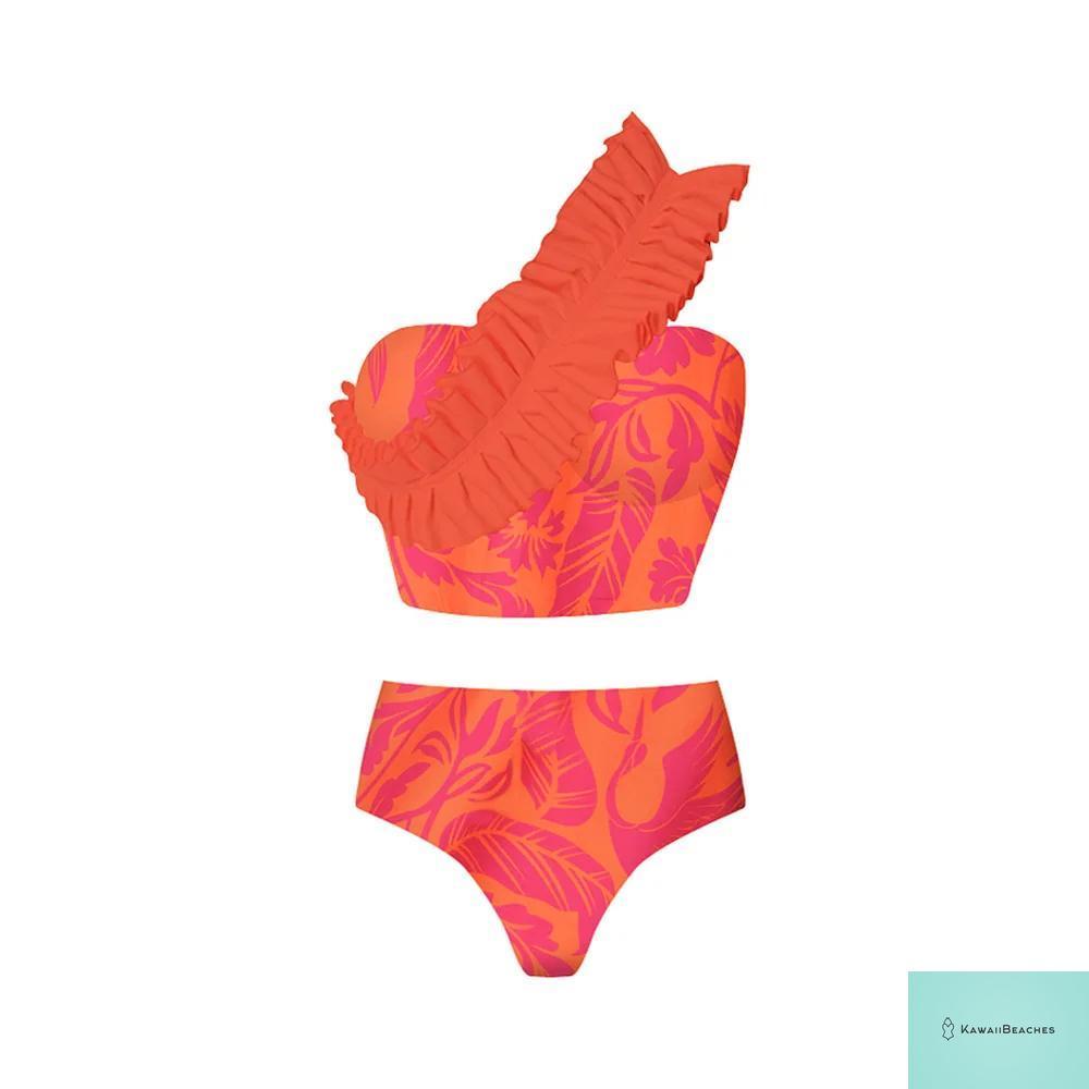 Floral Rhinestone Push-Up Bikini Swimsuit