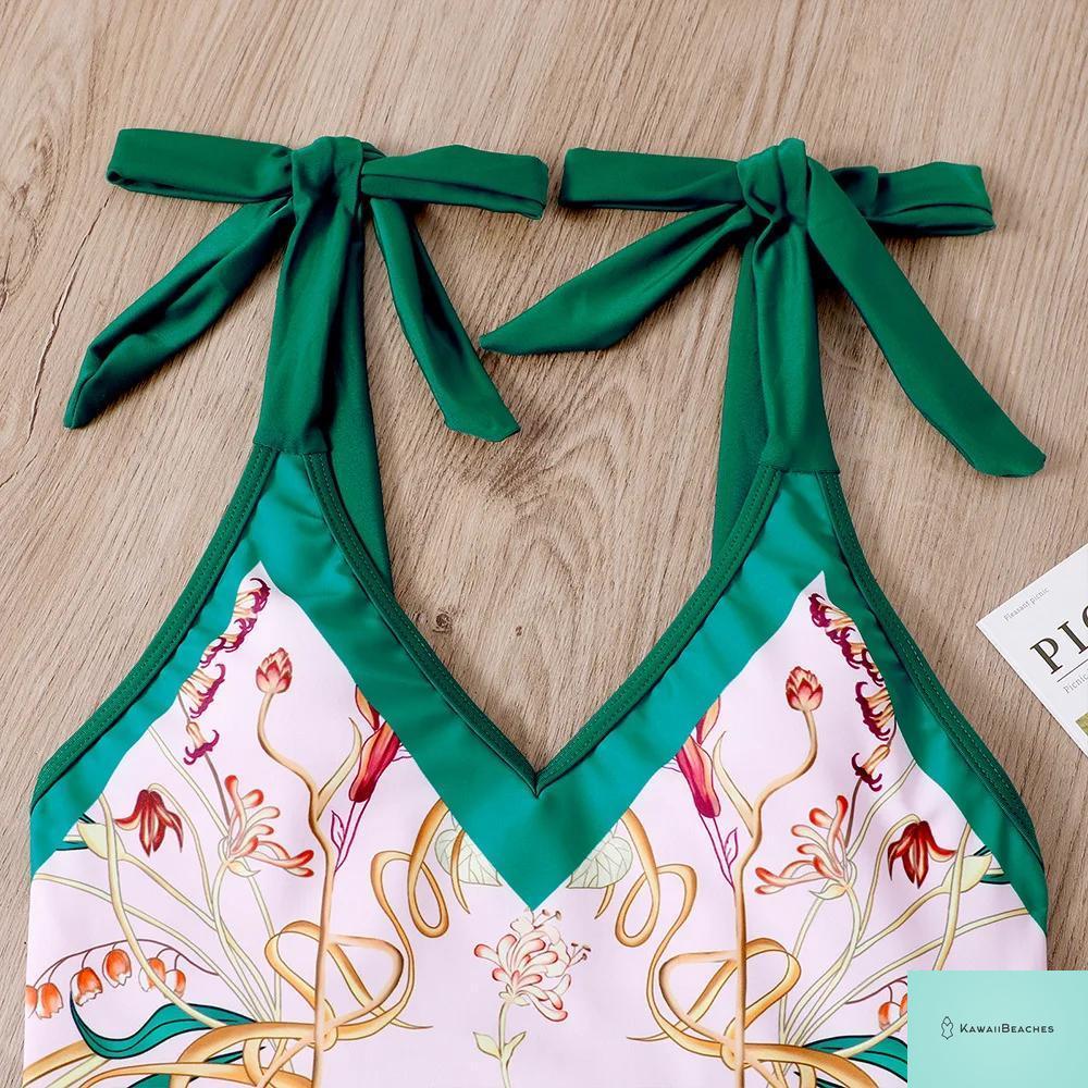 Floral Ruffle Push Up Bikini Set