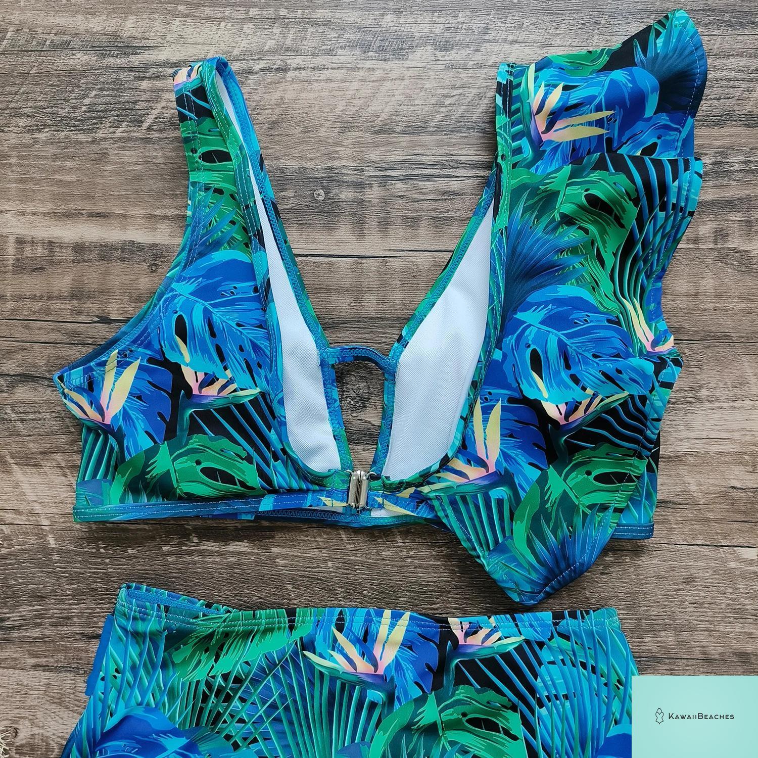 Floral Printed High Waist Bandage Bikini Set