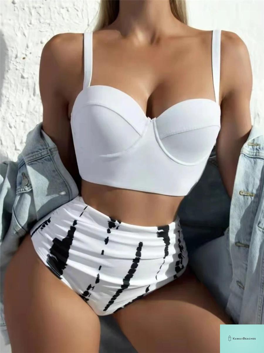 Kawaii Butterfly Print High Waist Bikini