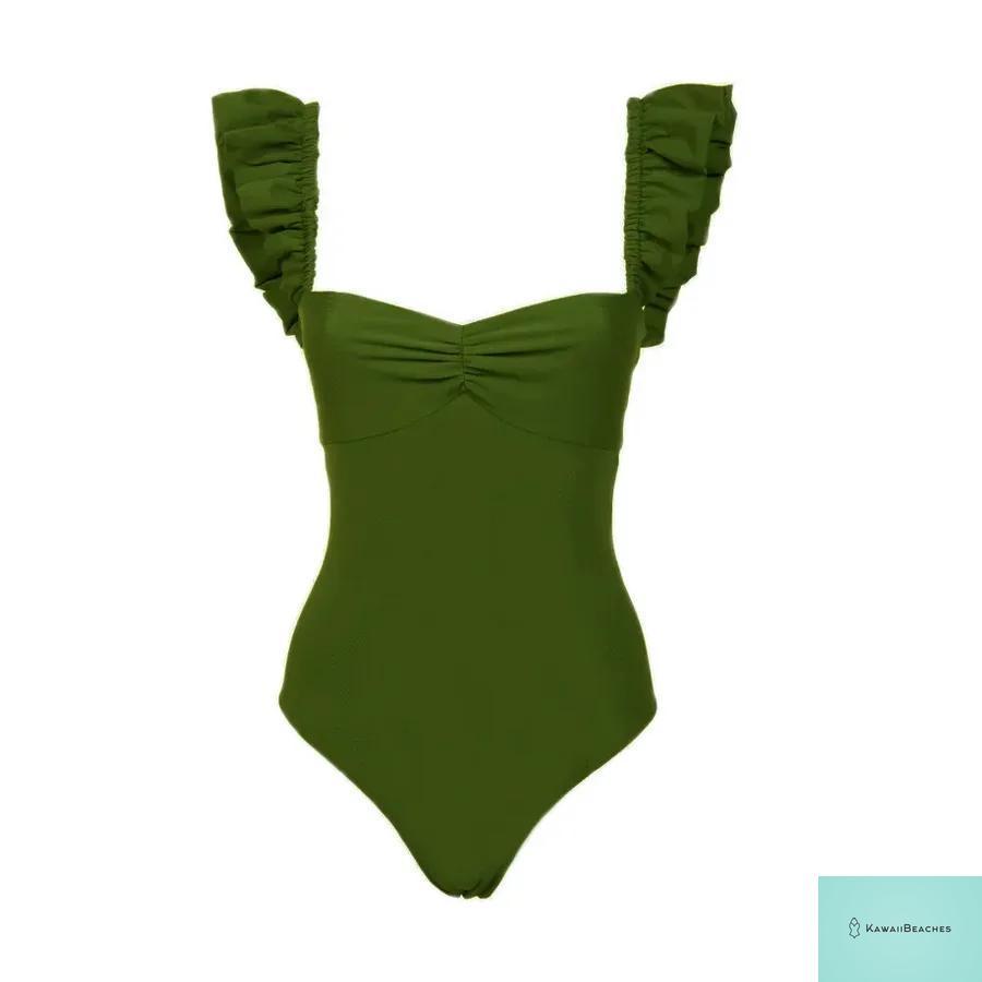 Floral Ruffle Push Up One Piece Swimsuit