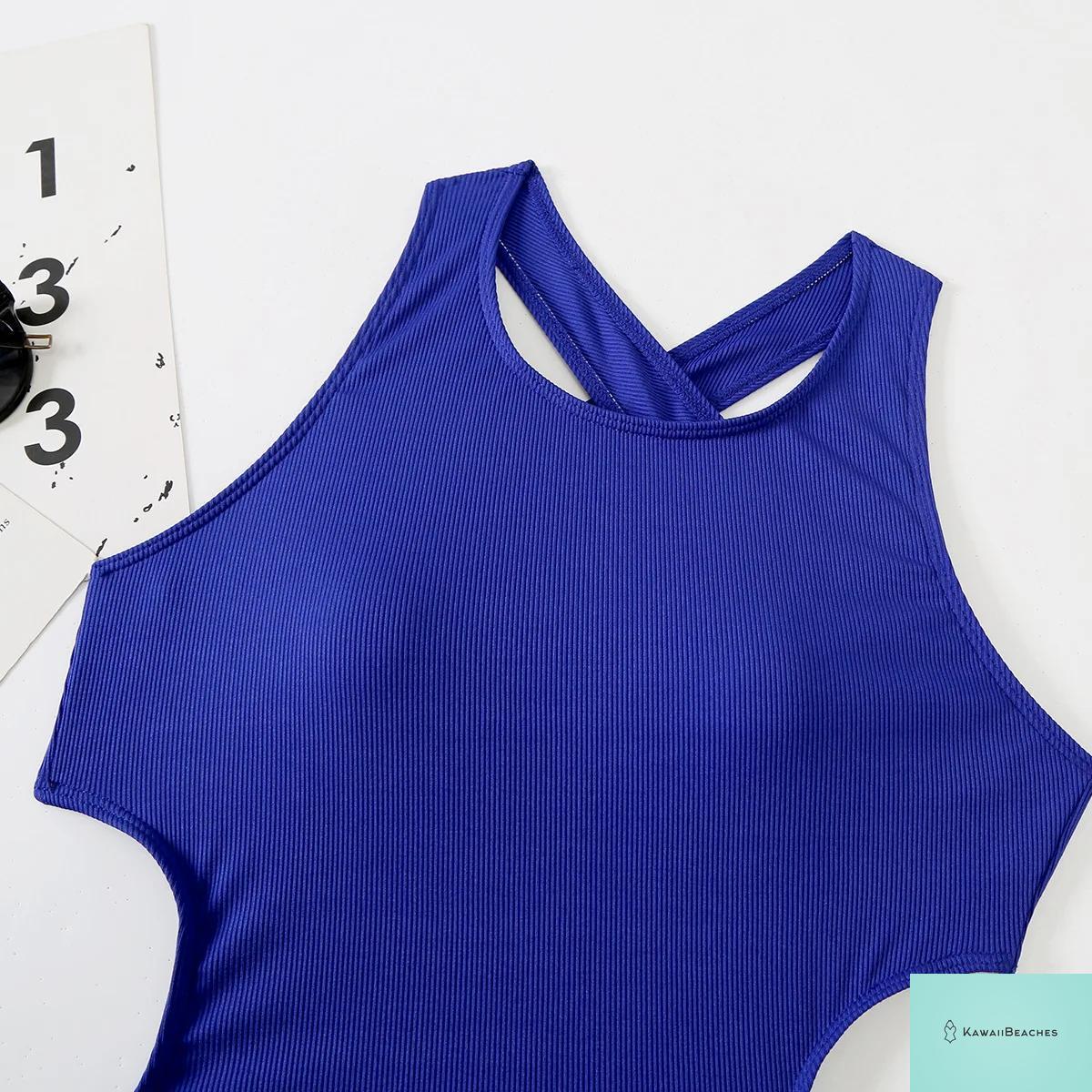 Striped Tropical Monokini Swimsuit for Women