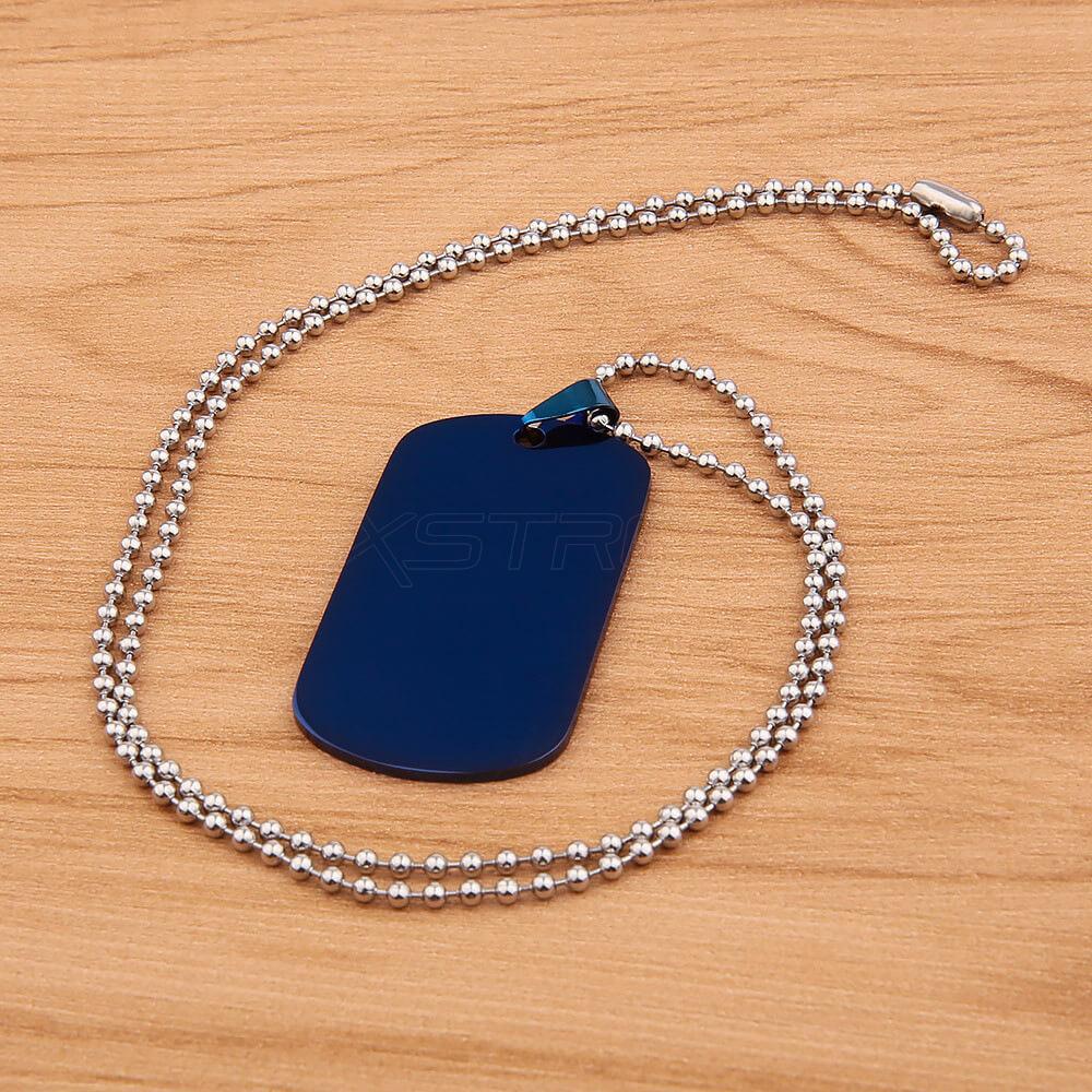 Stainless Steel Dog Tag Necklace - Polished Silver