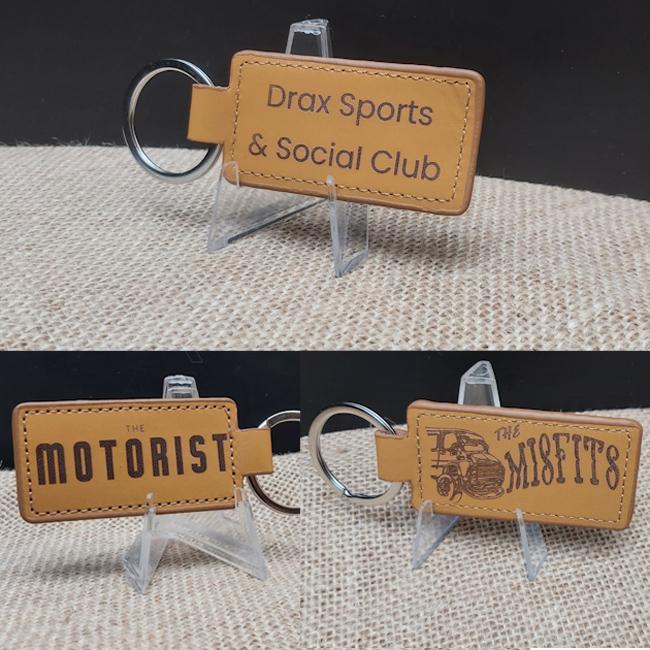 Leather Keyring - Brown Rectangle