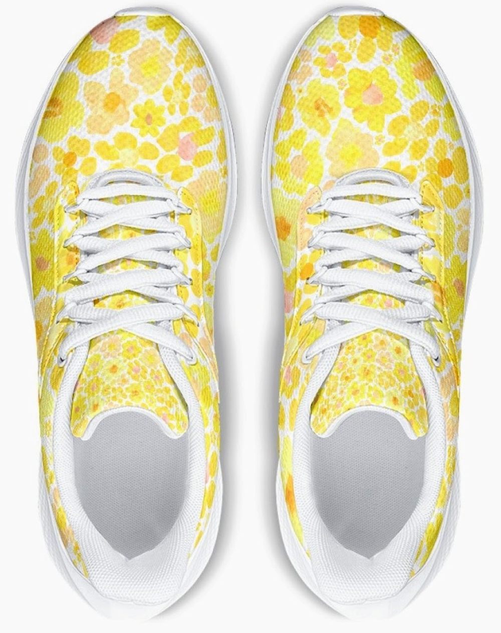 Running Shoes with Yellow Flower Blossoms (Unisex) Floral Print Running Shoes | Art Sneakers
