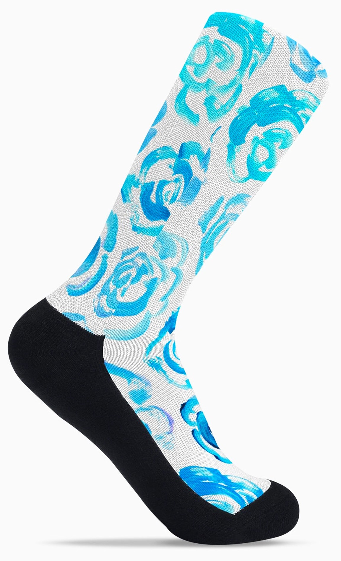 Blue flower socks 🩵🧦 Unisex light&nbsp;blue flower blossom sports socks for women and men&nbsp;  Cute art socks | High performance sports socks |&nbsp; Cool socks for guys | Unique socks for men | Best socks for sweaty feet | Moisture wicking socks for running | Cute workout socks for women | Sweat wicking gym socks | Anti-blister sports socks | Novelty running socks | Seamless toe athletic socks