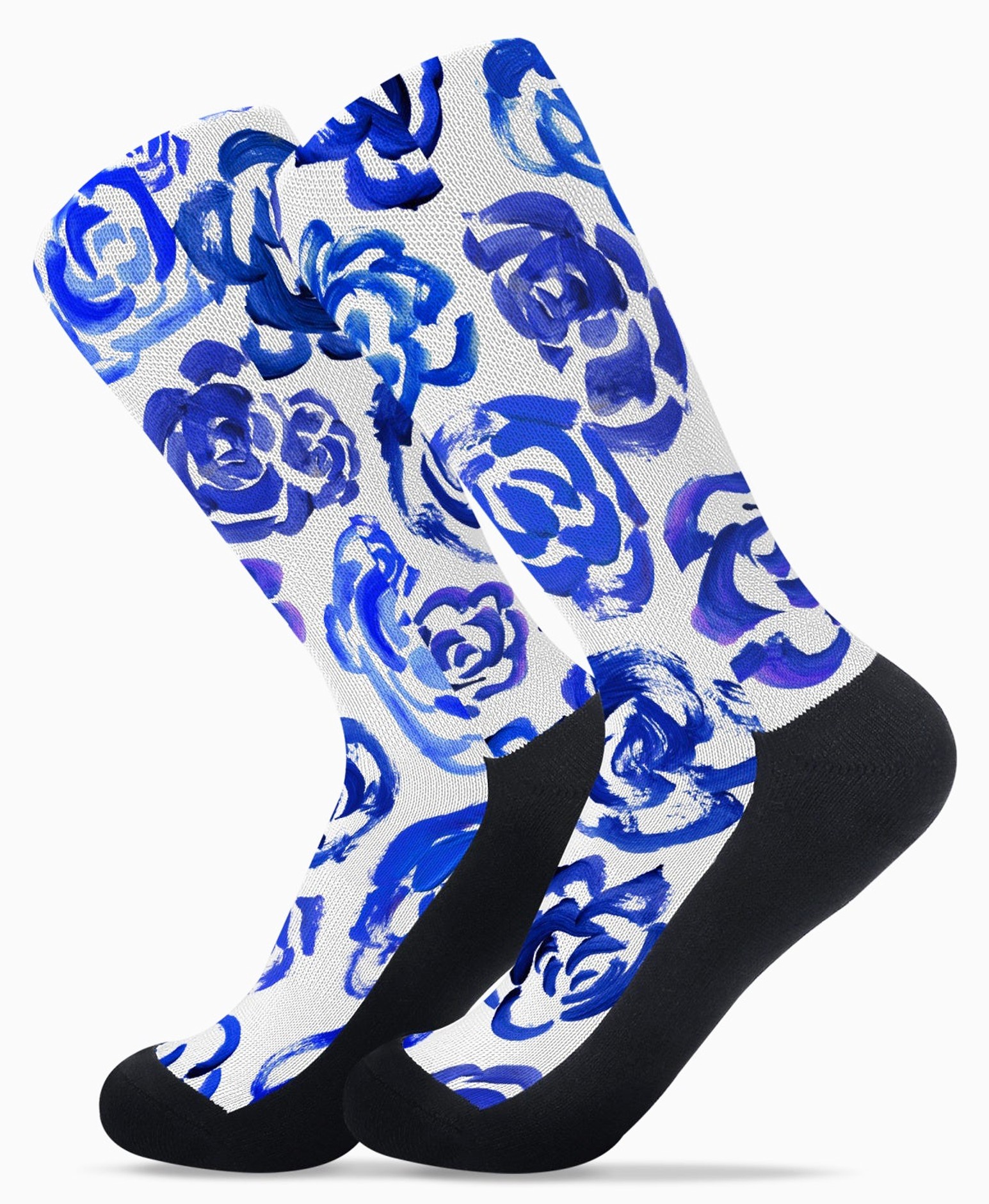Blue flower socks Unisex dark&nbsp;blue flower blossom sports socks for women and men&nbsp;Cute art socks | High performance sports socks |&nbsp; Cool socks for guys | Unique socks for men | Best socks for sweaty feet | Moisture wicking socks for running | Cute workout socks for women | Sweat wicking gym socks | Anti-blister sports socks | Novelty running socks | Seamless toe athletic socks