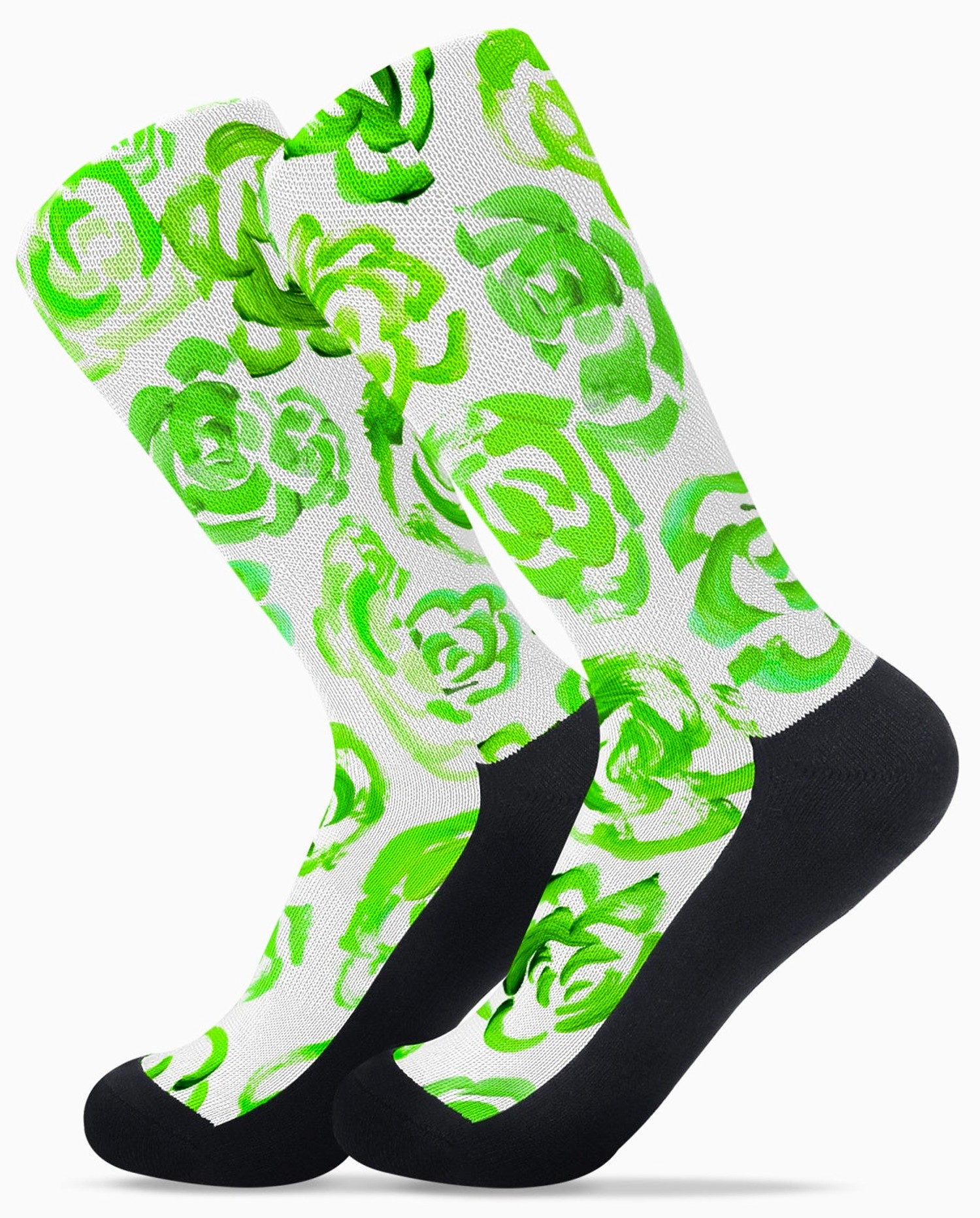 Green flower socks | Unisex light green flower blossom sports socks for women and men | Cute art socks | Cool socks for guys | Unique socks for men | Best socks for sweaty feet | Moisture wicking socks for running | Cute workout socks for women | Sweat wicking gym socks | High performance sports socks | Anti-blister sports socks | Novelty running socks | Seamless toe athletic socks