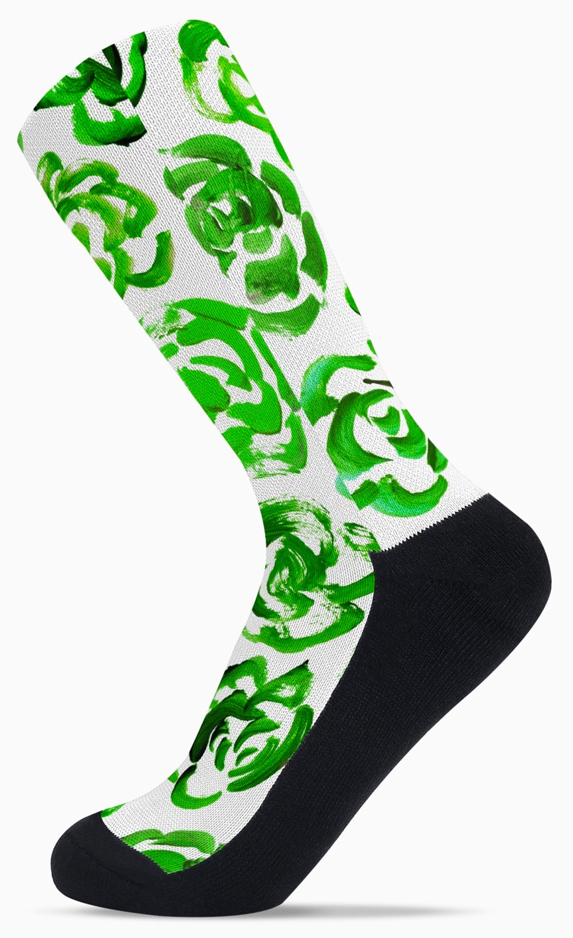 Green flower socks | Unisex dark green flower blossom sports socks for women and men&nbsp;| Cute art socks | Cool socks for guys | Unique socks for men | Best socks for sweaty feet | Moisture wicking socks for running | Cute workout socks for women | Sweat wicking gym socks | High performance sports socks | Anti-blister sports socks | Novelty running socks | Seamless toe athletic socks