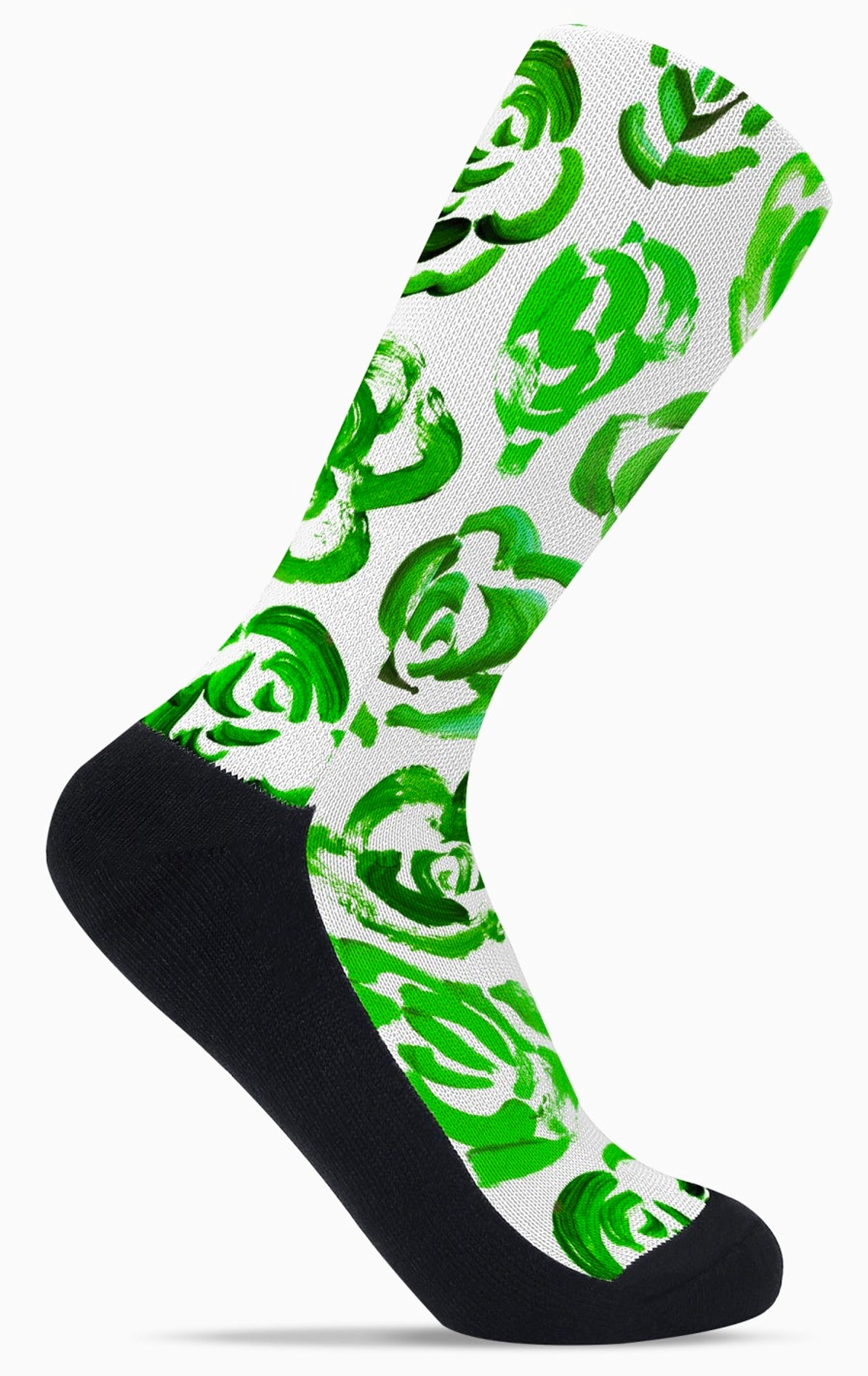 Green flower socks | Unisex dark green flower blossom sports socks for women and men&nbsp;| Cute art socks | Cool socks for guys | Unique socks for men | Best socks for sweaty feet | Moisture wicking socks for running | Cute workout socks for women | Sweat wicking gym socks | High performance sports socks | Anti-blister sports socks | Novelty running socks | Seamless toe athletic socks